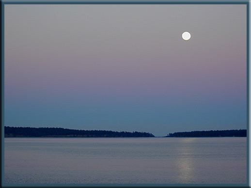 North Pender Island - Moonrise over Plumper Sound and Boat Passage
