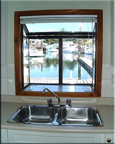 The Pink Dishrack, Victoria float home, BC, Canada