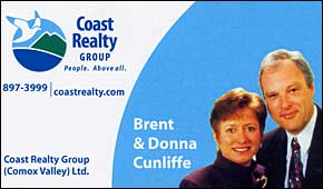 Brent and Donna Cunliffe - Coast Realty Group, Courtenay, British Columbia